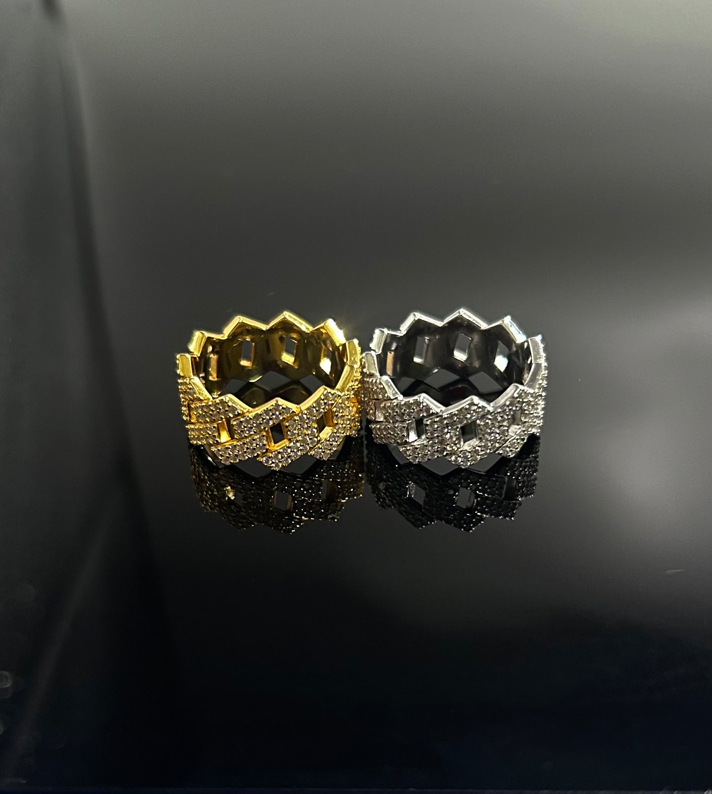 2-Row Cuban Link Ring