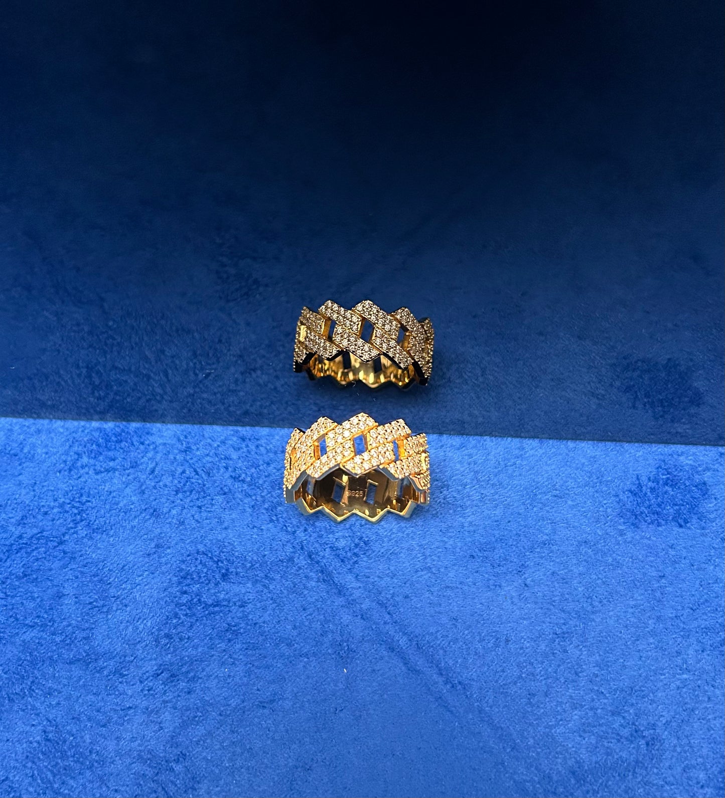 2-Row Cuban Link Ring