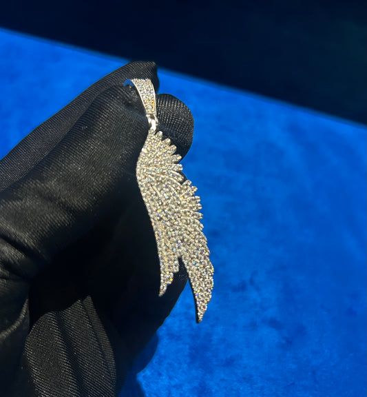 Moissanite VVS Feather Pendant