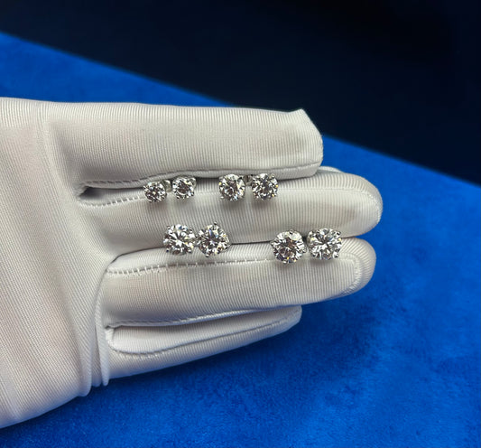 Moissanite VVS Stud Earrings (ALL SIZES)